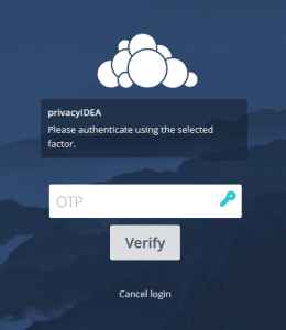 Login to ownCloud with a second factor managed by privacyIDEA.