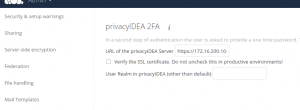 Configure where the privacyIDEA server is located.